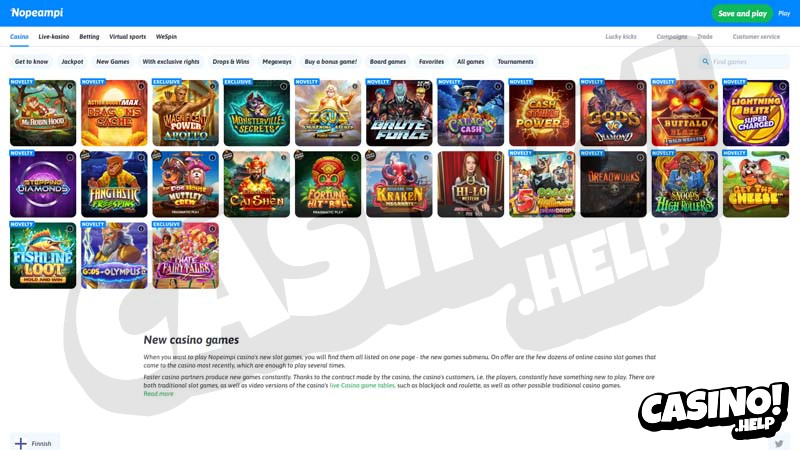 nopeampi-casino slots screenshot