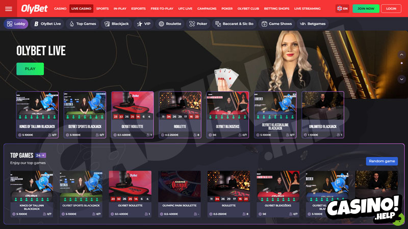 olybet live screenshot