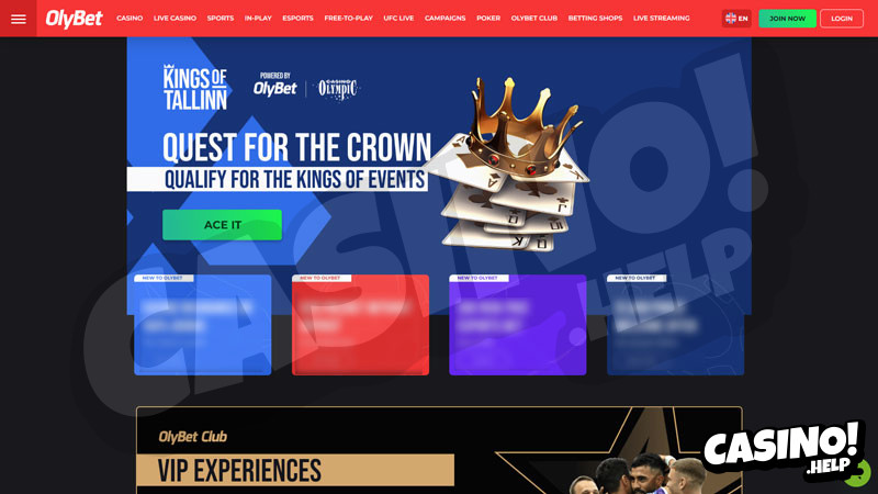 olybet lobby screenshot