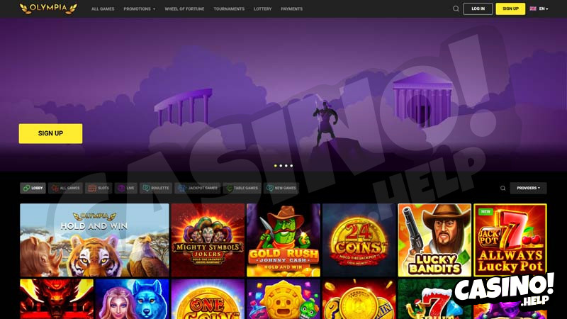 olympia-casino lobby screenshot
