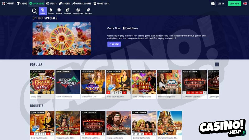 optibet-casino live screenshot