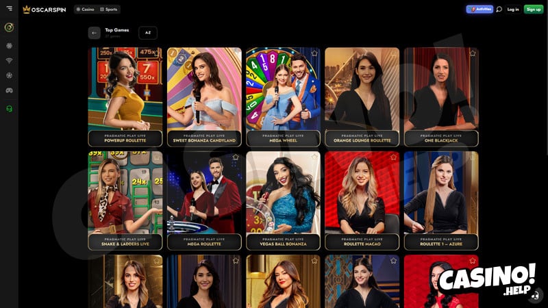 oscarspin live screenshot