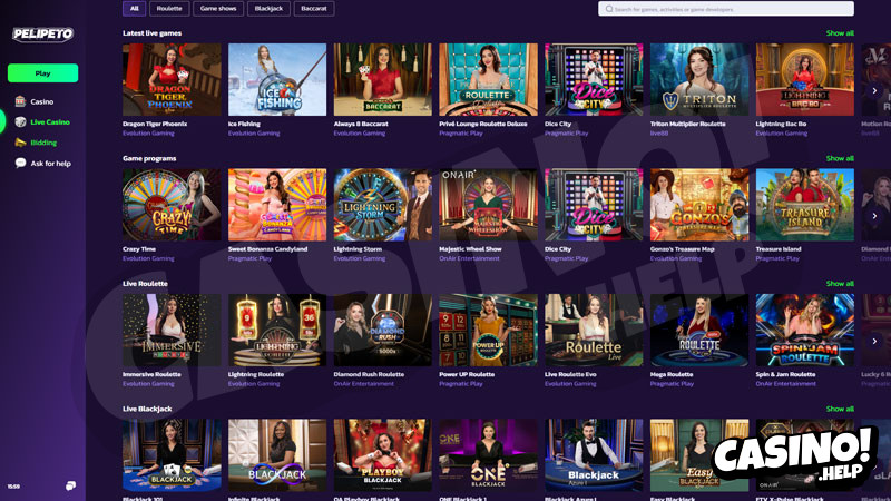 pelipeto live screenshot