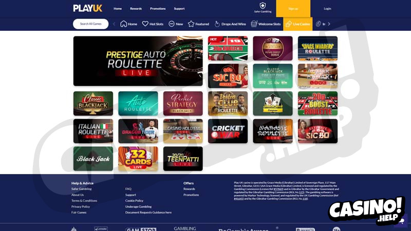 play-uk-casino live screenshot