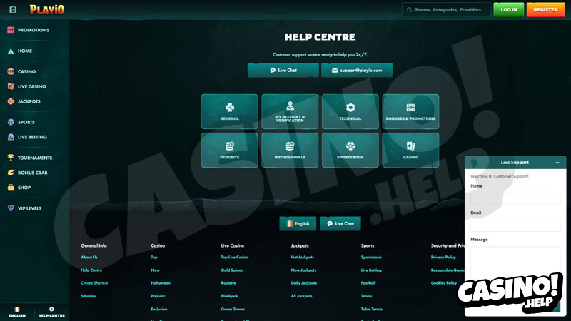 playio support screenshot