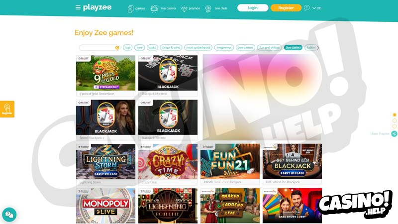 playzee-casino live screenshot