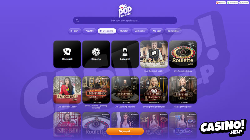 pop-casino live screenshot