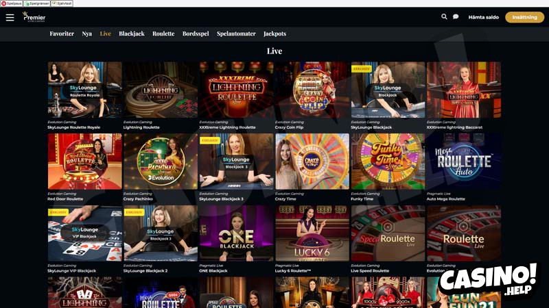 premier-live-casino live screenshot