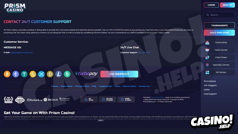 Thumbnail prism-casino support