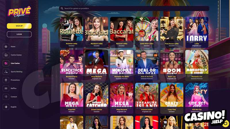 privecasino live screenshot
