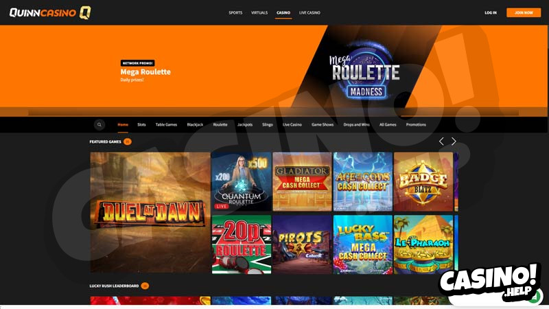 quinnbet lobby screenshot