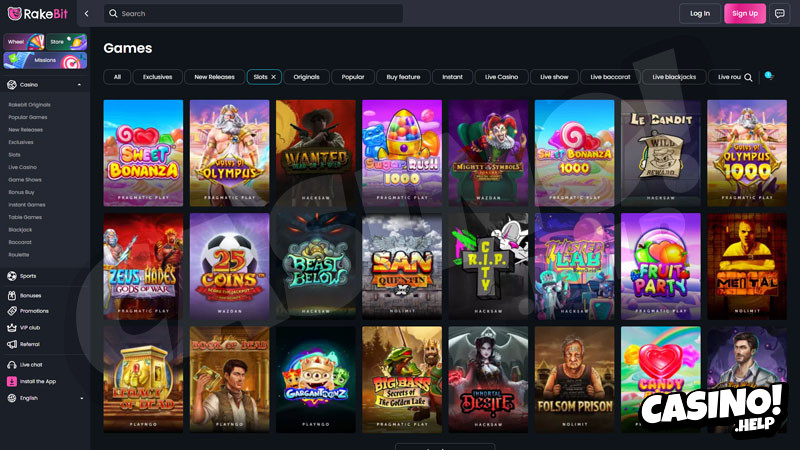 rakebit slots screenshot