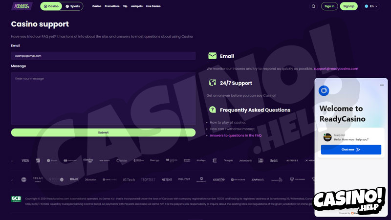 Thumbnail readycasino support