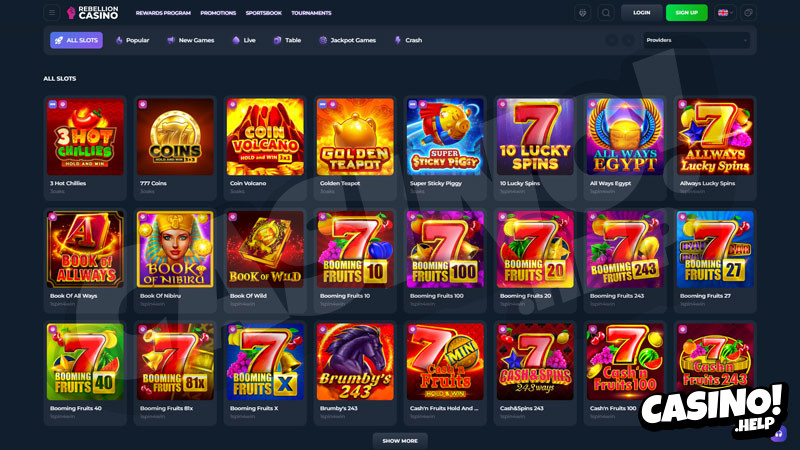 rebellion-casino slots screenshot