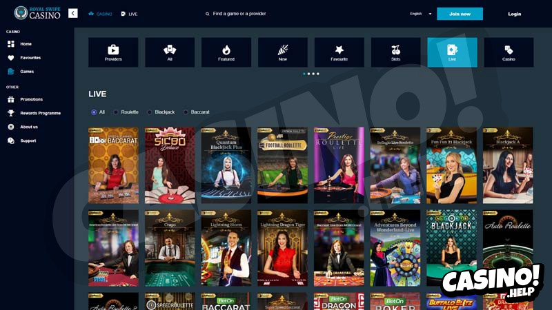 royal-swipe-casino live screenshot