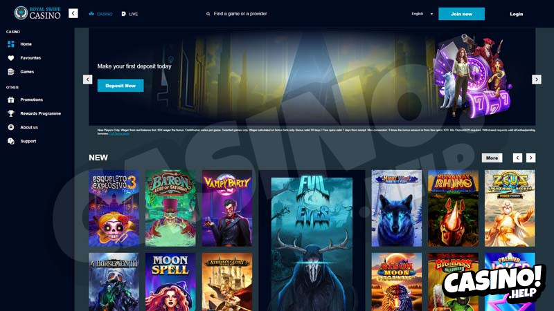 royal-swipe-casino lobby screenshot