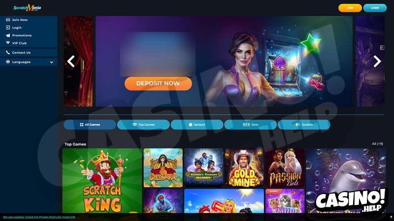 scratchmania-casino lobby screenshot