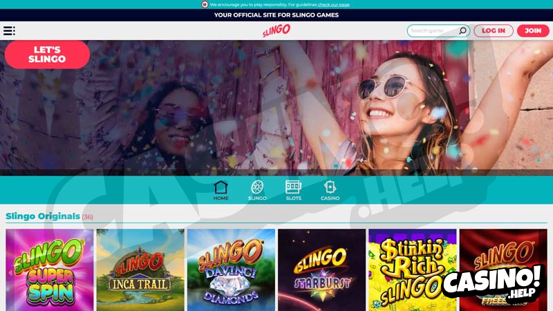 slingo-casino lobby screenshot