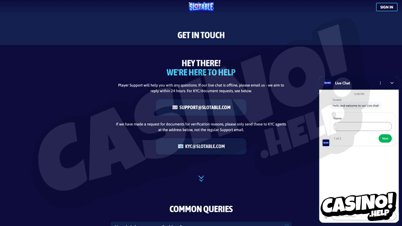 slotable support screenshot