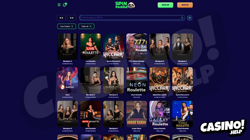 spin-panda live screenshot