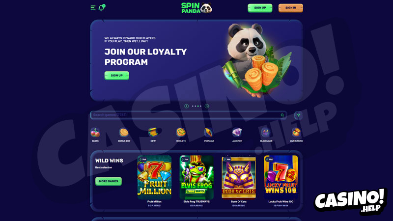 spin-panda lobby screenshot