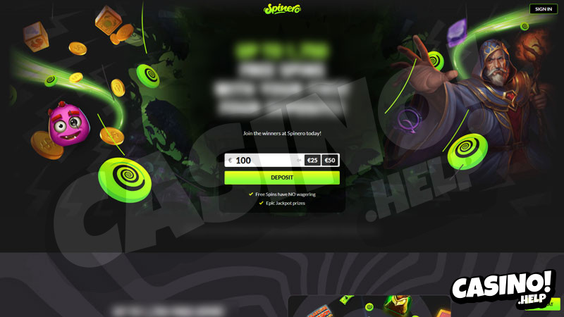 spinero lobby screenshot