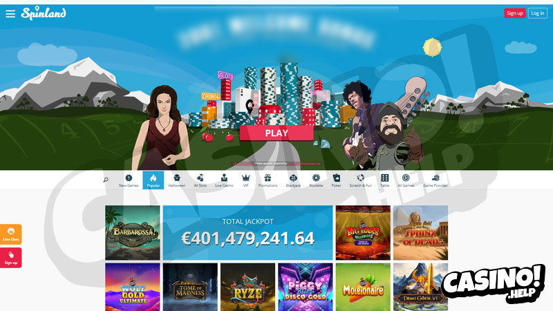 Thumbnail spinland-casino lobby