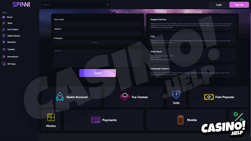 Thumbnail spinni support