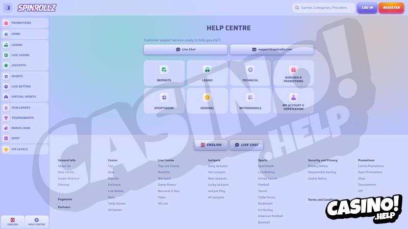 spinrollz support screenshot