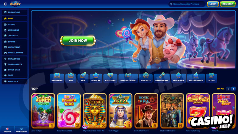 spins-of-glory lobby screenshot