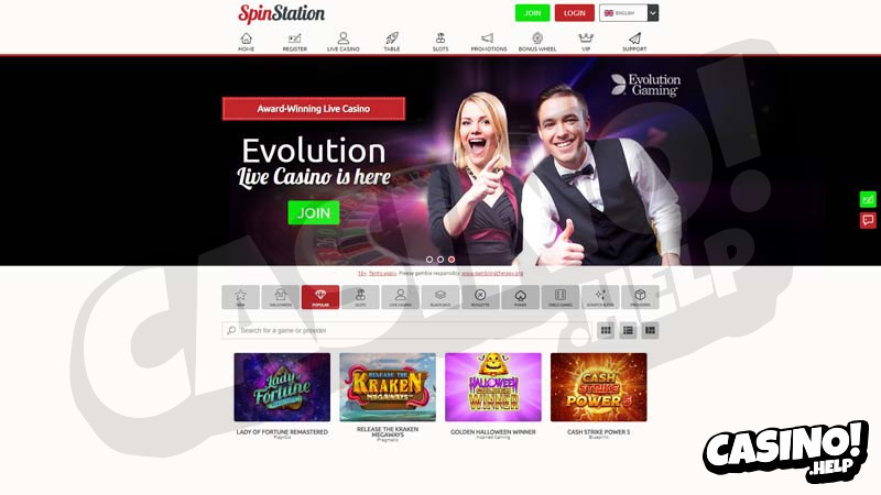 spinstation-x-casino lobby screenshot