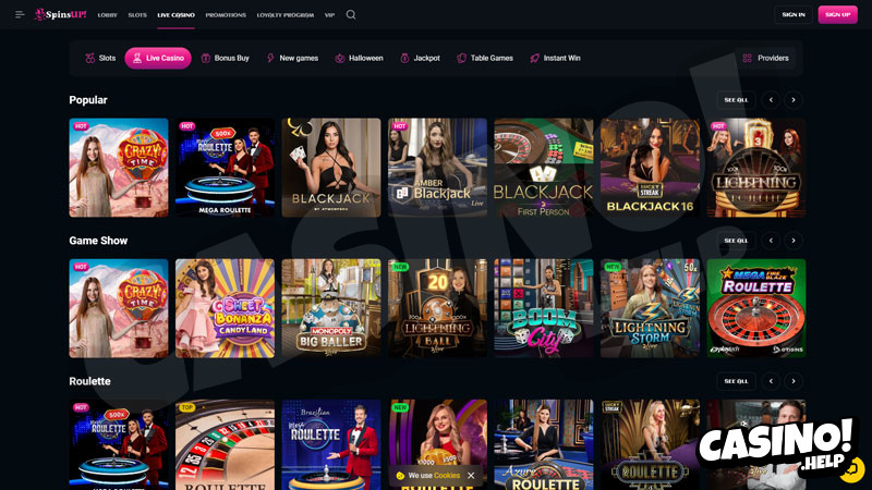 spinsup live screenshot