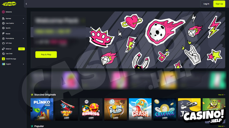 starzino lobby screenshot