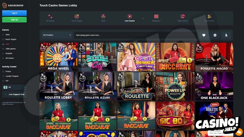 touchcasino live screenshot