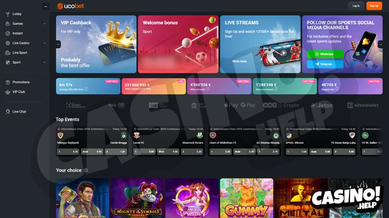 ucobet lobby screenshot