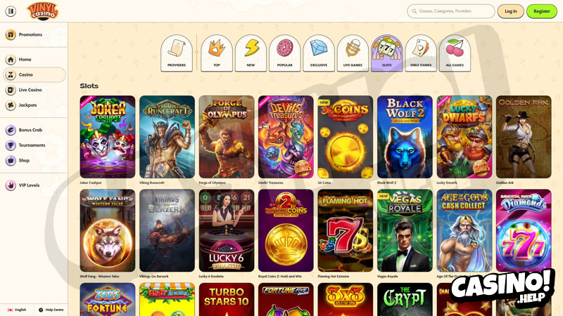 vinylcasino slots screenshot
