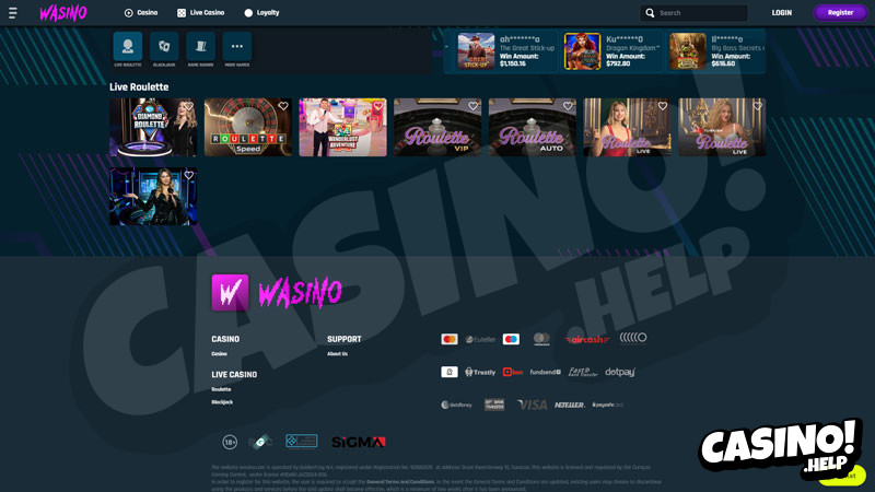 wasino live screenshot