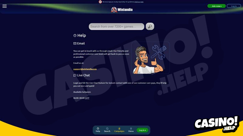 winlandia support screenshot