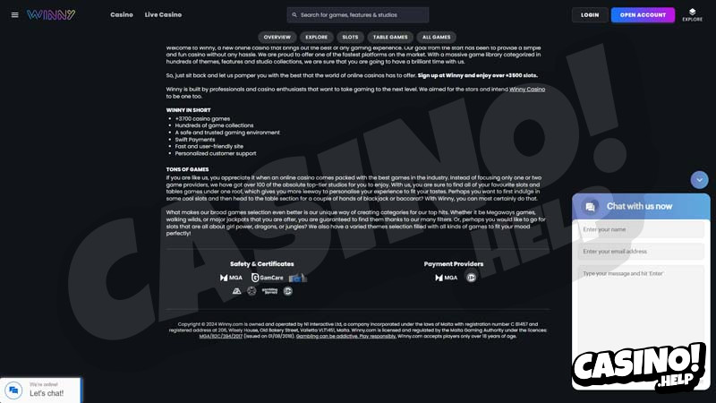 winny support screenshot