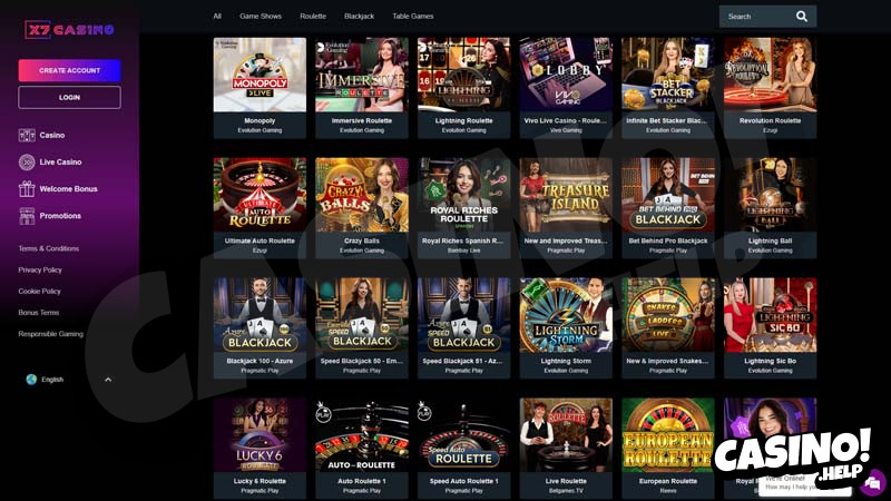 x7-casino live screenshot