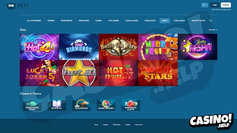 yeti-casino slots screenshot